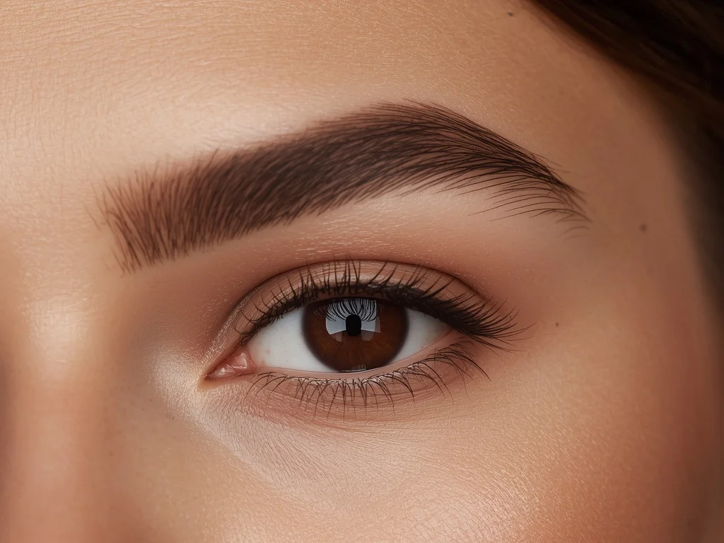 Ombre Brows Puder-Effekt im Detail, weicher Farbverlauf, Berlin Wilmersdorf